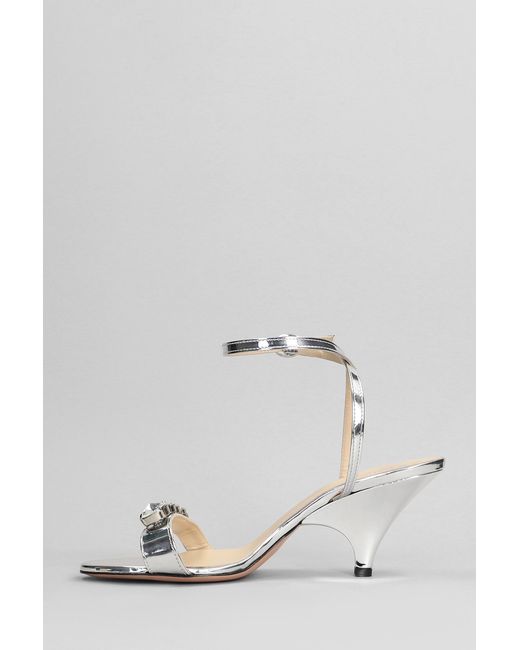 Marc Ellis White Sandals In Silver Leather