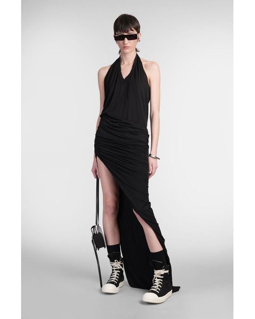 Gonna Soft edfu skirt long in Cotone Nero di Rick Owens in Black