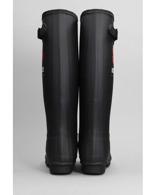 KENZO Low Heels Boots In Black Rubber/plasic