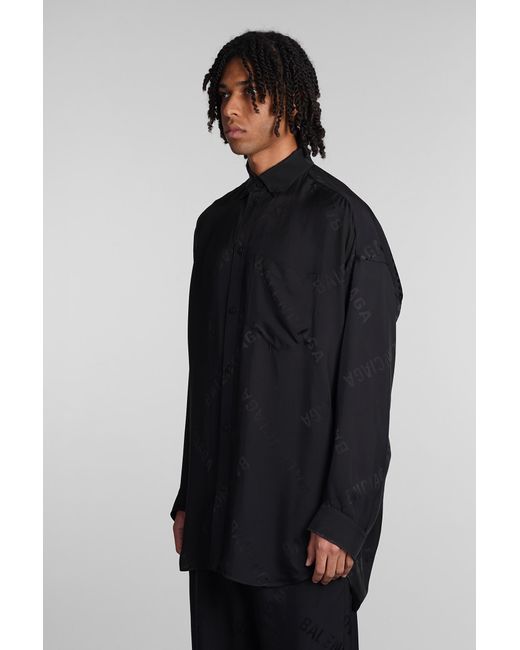 Camicia in viscosa Nera di Balenciaga in Black da Uomo