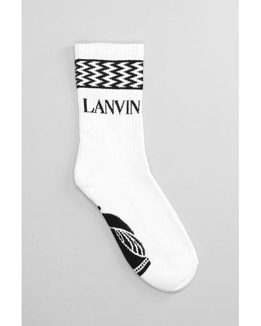 LANVIN | COTTON SOCKS WHITE & MULTI ソックス Lanvin White Graphic Socks Lanvin