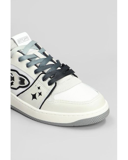 ENTERPRISE JAPAN Egg Rocket Sneakers In White Leather And Fabric for men
