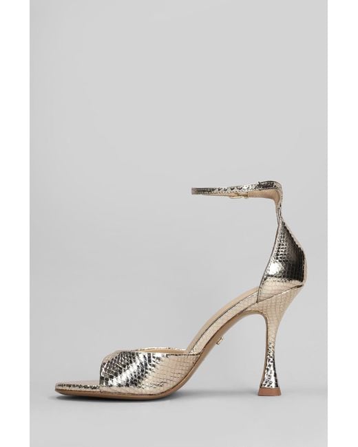 Lola Cruz Multicolor Kumala 95 Sandals In Platinum Leather