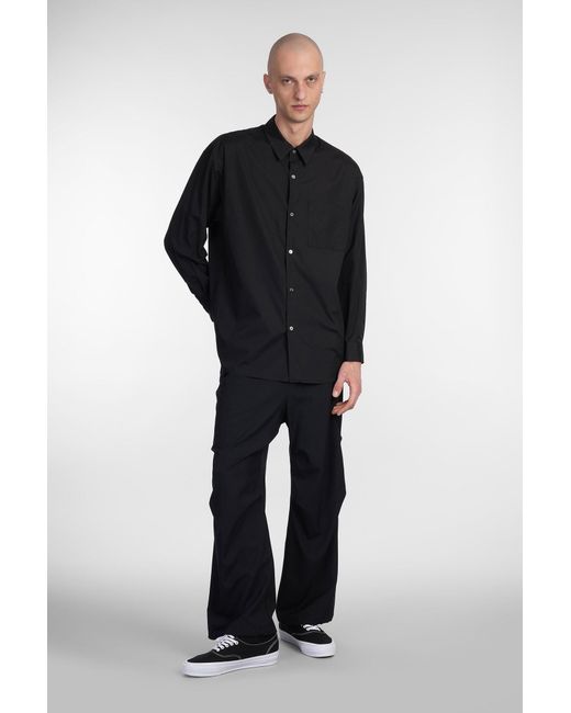 Camicia in Cotone Nero di Attachment in Black da Uomo