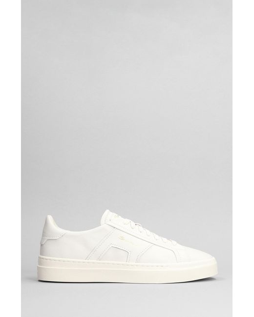 Sneakers DBS2 in Pelle Bianca di Santoni in White da Uomo