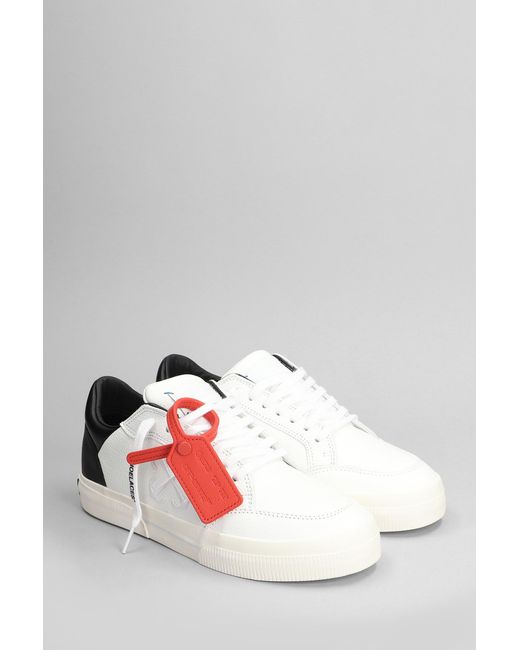 Off-White c/o Virgil Abloh New Low Vulcanized Sneakers In White Leather for men