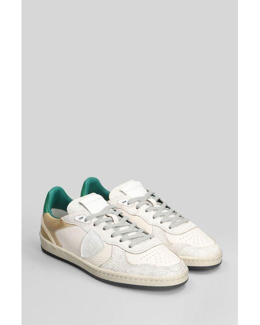 Sneakers Pgal Low in Pelle Bianca di Philippe Model in White da Uomo