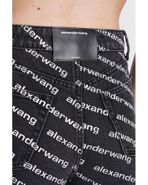 Shorts in Cotone Grigio di Alexander Wang in Black