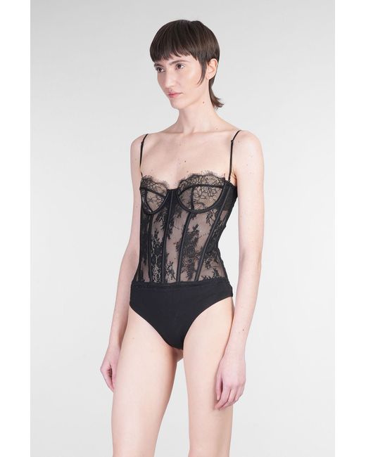 Body Gisela in Nylon Nero di retroféte in Black