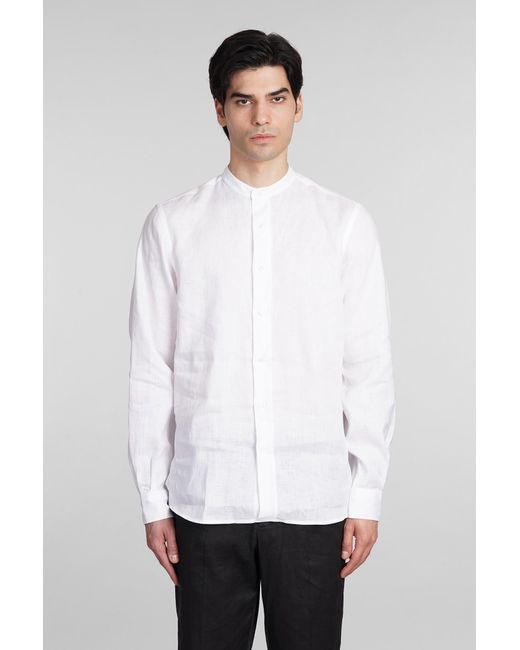 Aspesi Camicia Bruce Shirt In White Linen for men