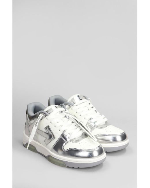 Sneakers Out of office mirror in Pelle Argento di Off-White c/o Virgil Abloh in White