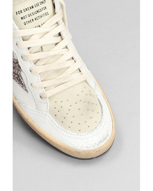Sneakers Ball Star in Pelle Bianca di Golden Goose Deluxe Brand in White