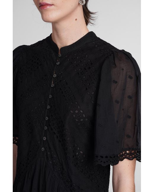 Isabel Marant Slayae Dress In Black Cotton