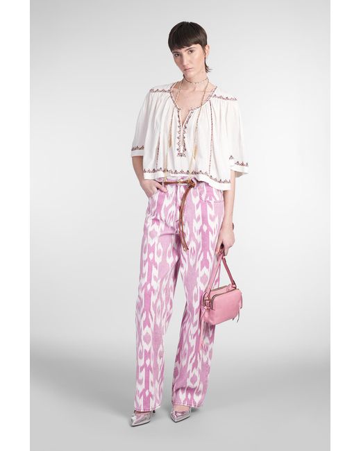 Topwear Felicity in Cotone Beige di Isabel Marant in Pink