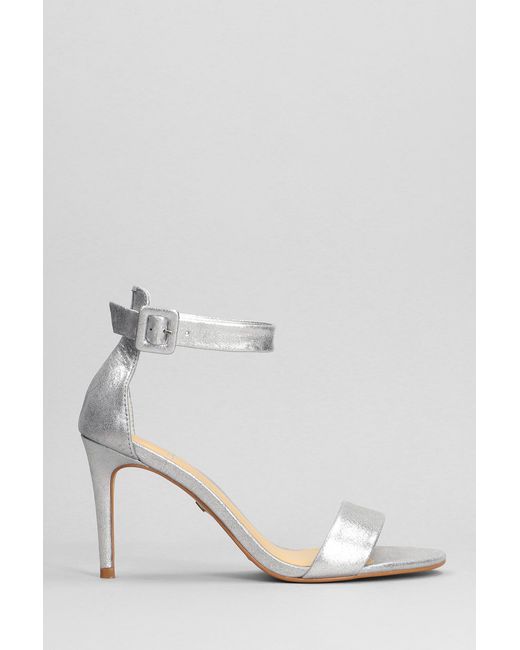Carrano White Sandals In Silver Leather