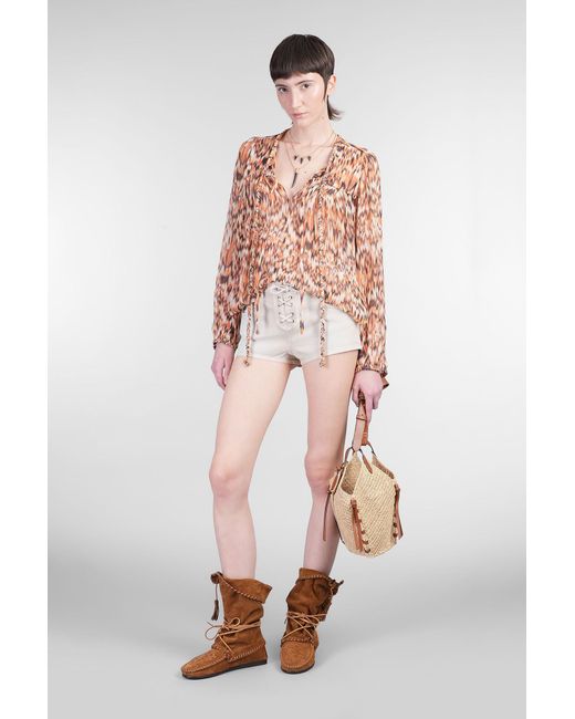 Blusa Ametissa in Seta Multicolor di Isabel Marant in Pink