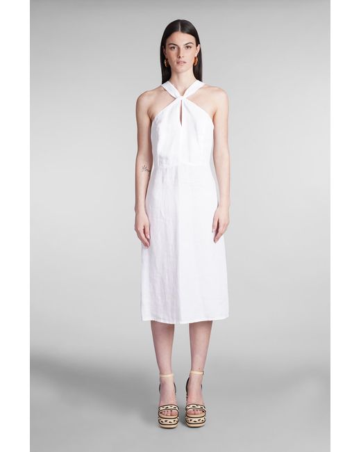 120 Dress In White Linen