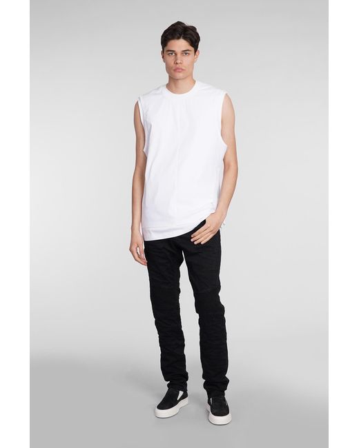 State of Order Sioux Tank Top In White Cotton for men