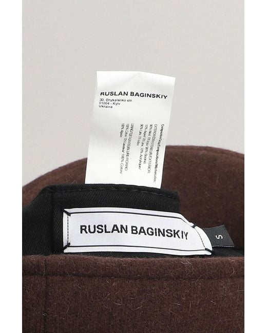 Ruslan Baginskiy Logo-embellished Hats In Brown Wool