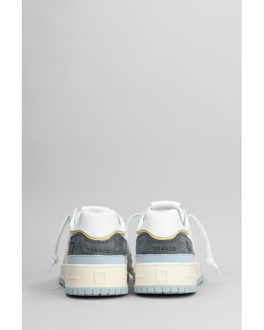 Sneakers Torneo Colored in pelle e camoscio Bianco di Date in White da Uomo