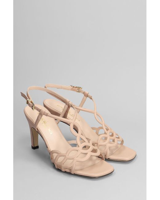 Evaluna Natural Sandals In Powder Leather