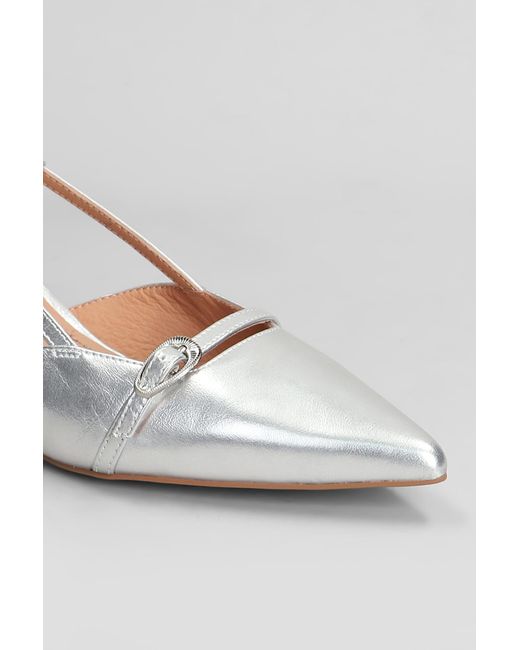 Decollete Patty 45 in Pelle Argento di Bibi Lou in White