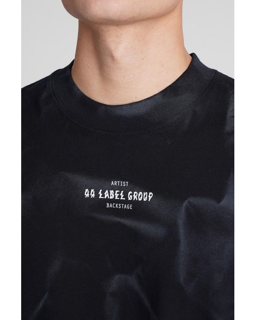 44 Label Group Blue T-shirt In Black Cotton for men