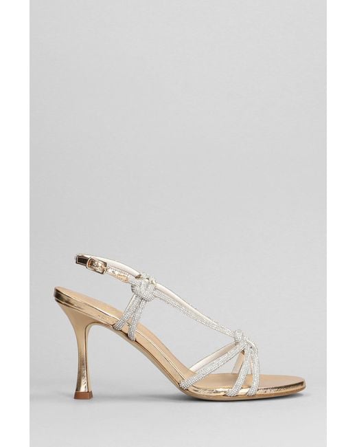Chantal Natural Sandals In Gold Leather