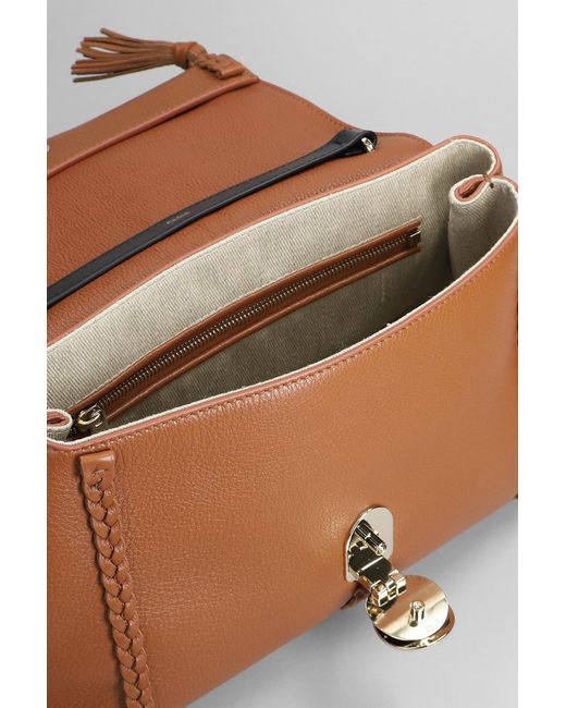 Chloé Brown Penelope Shoulder Bag In Leather Color Leather