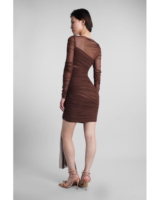 Mach & Mach Brown Mach & Mach Mini Dress