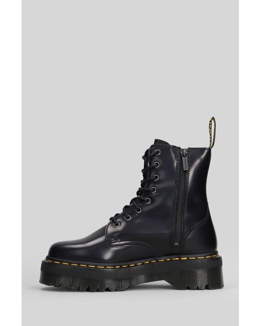 Dr. Martens Jadon Combat Boots In Black Leather