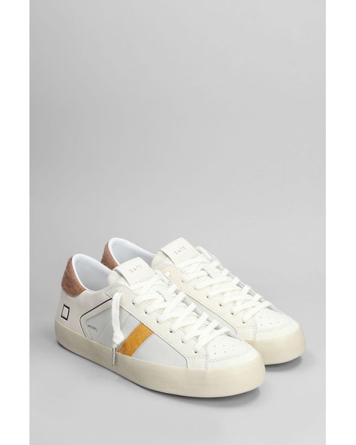Date Hill Low Sneakers In White Leather for men