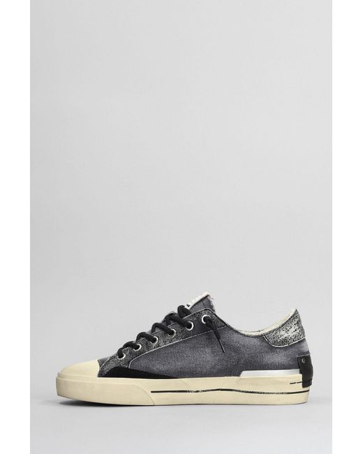 Crime London Recut Low Sneakers In Black Fabric for men