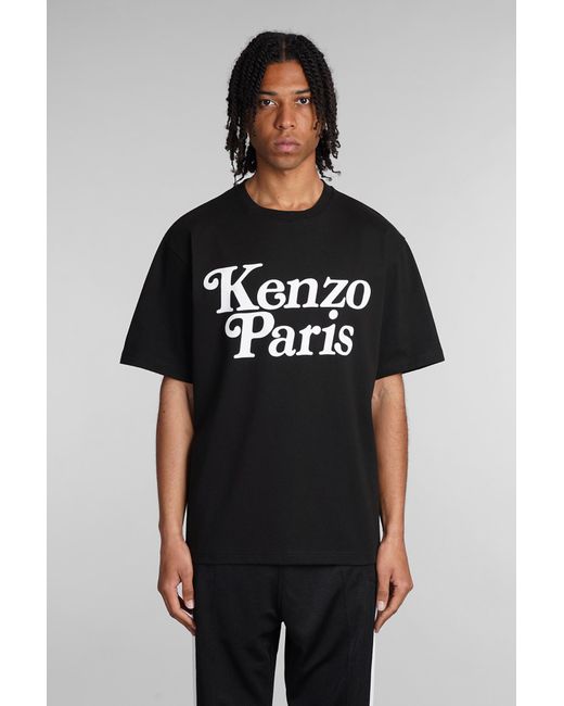 T-Shirt in Cotone Nero di KENZO in Black da Uomo
