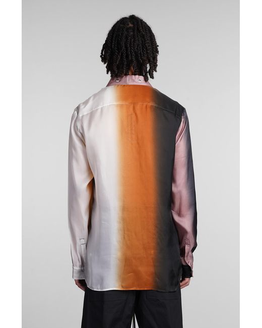 Rick Owens Black Larry Fogpocket Shir Shirt In Multicolor Polyamide Polyester for men