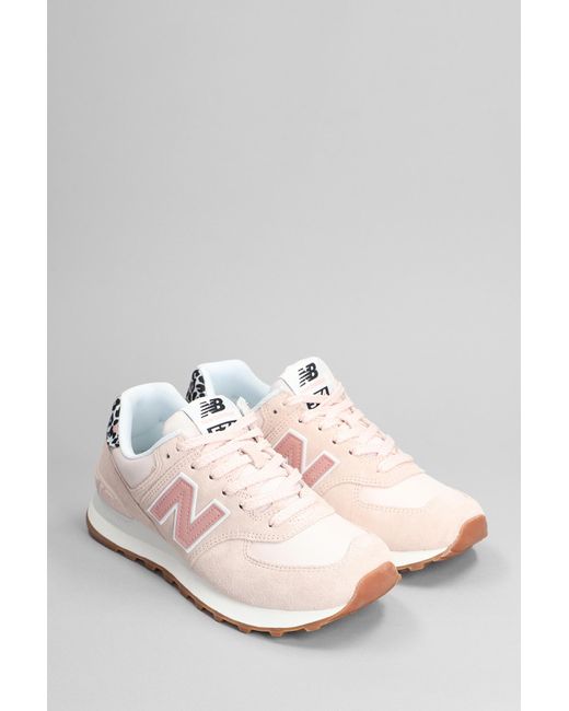 New Balance 574 Sneakers In Rose-pink Suede And Fabric | Lyst