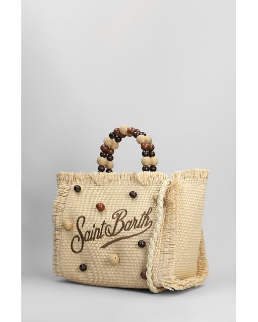 Tote Colette straw in rafia Beige di Mc2 Saint Barth in Natural