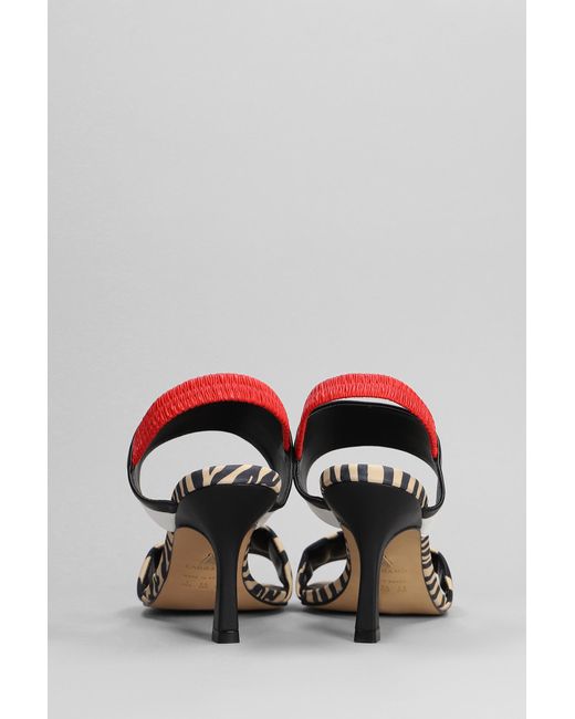 Carrano Sandals In Multicolor Leather And Fabric