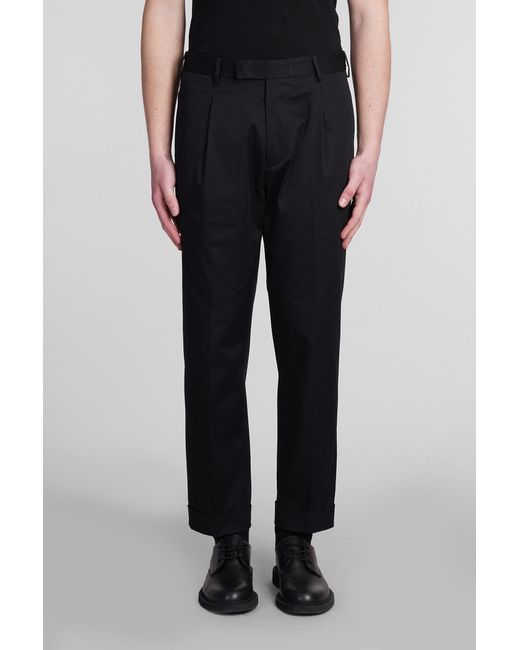 Pantalone Kim in Cotone Nero di Low Brand in Black da Uomo