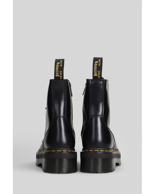 Dr. Martens Jadon Combat Boots In Black Leather