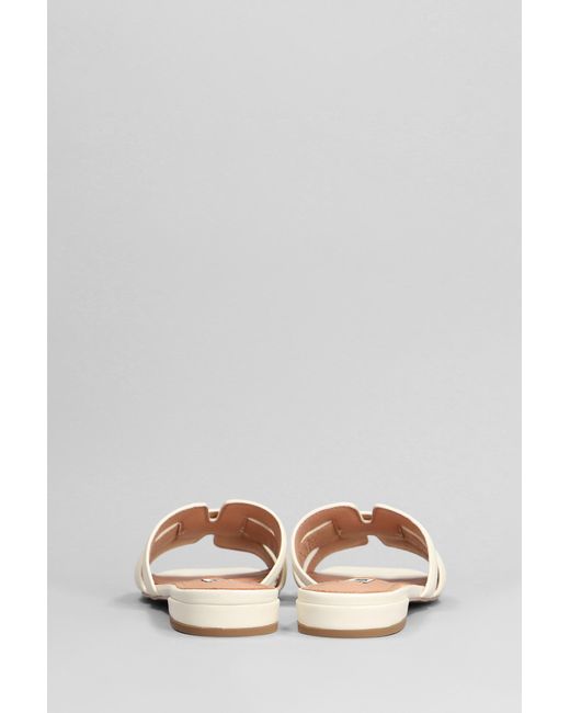 Bibi Lou Holly Flats In White Leather