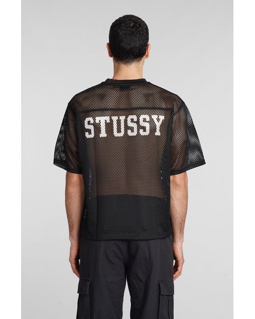 T-Shirt in Poliestere Nera di Stussy in Black da Uomo
