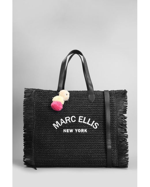 Marc Ellis Gray Buby St Josep L Tote In Black Raffia