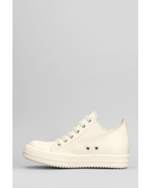 Sneakers Low sneaks in Pelle Beige di Rick Owens in Natural