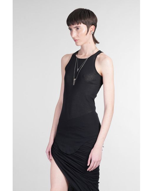 Canotta Basic rib tank in Cotone Nero di Rick Owens in Black