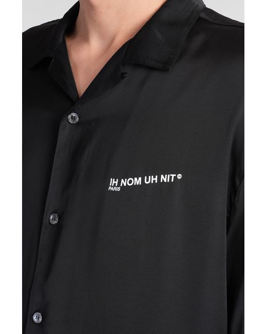 Camicia in viscosa Nera di Ih Nom Uh Nit in Black da Uomo