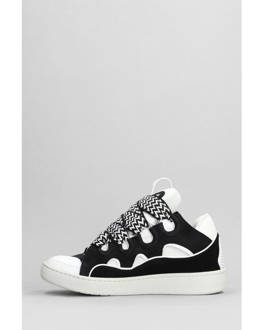 Lanvin Curb Sneakers In Black Leather for men