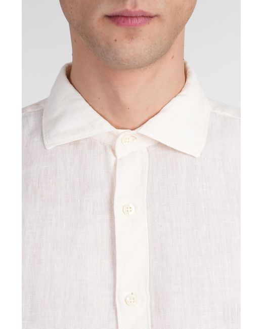 Camicia in lino Beige di 120 in White da Uomo