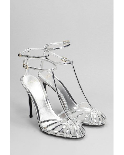 ALEVI White Stella 110 Sandals In Silver Leather
