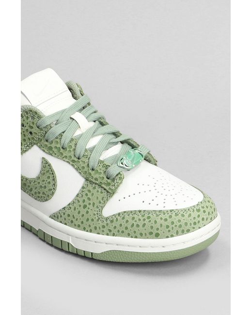 Sneakers Dunk Low Prm in Pelle Bianca di Nike in Green